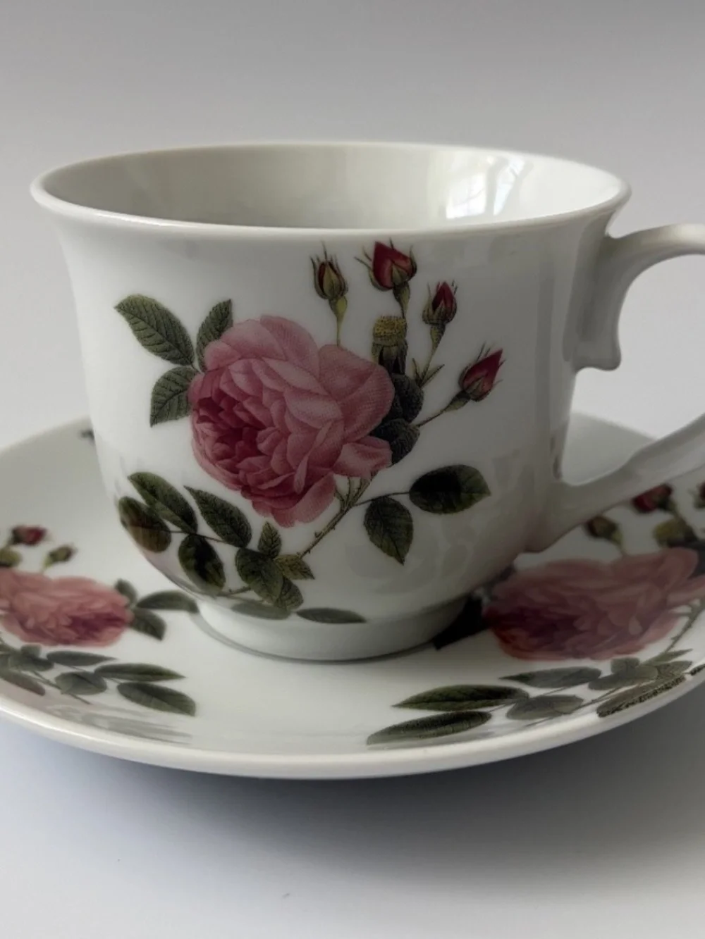 Kent Pottery - Pink & Green Floral China Tea Cup & Saucer Set - Proverbs 3:5-6
